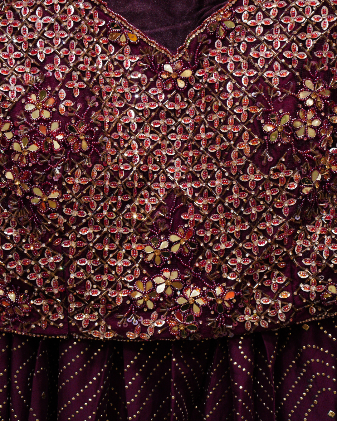 Sparkle in wine lehenga set