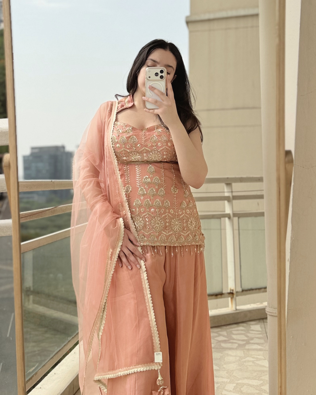 Three Piece Sharara Set with Dupatta