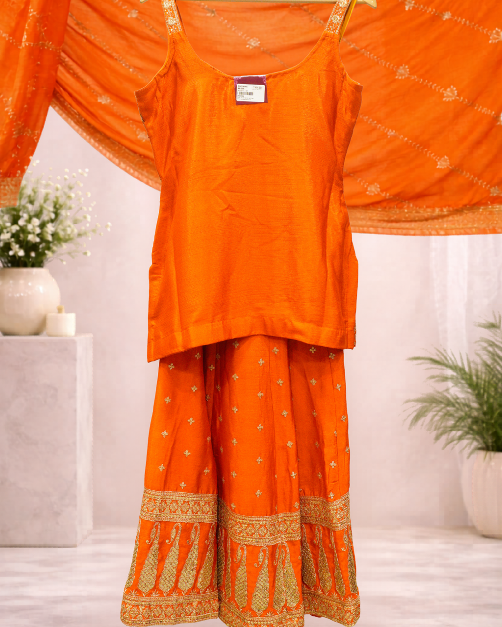 Zari Embroidered Sharara Suit Set for Women