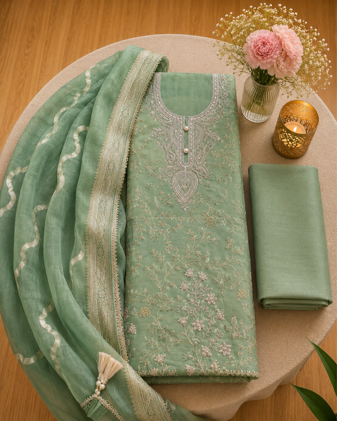 Ruhani Unstitched Suit Set