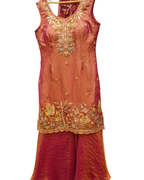 Elegant Hand Embroidered Shimmer Sharara Set