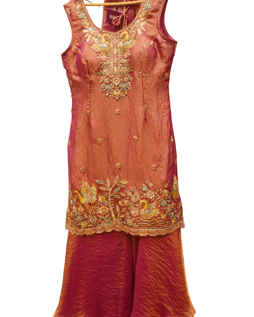 Elegant Hand Embroidered Shimmer Sharara Set