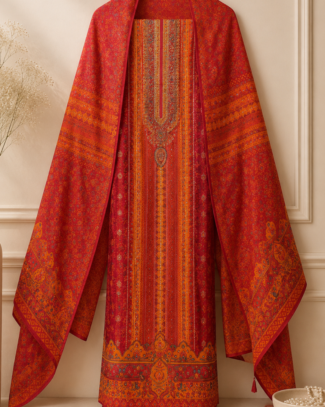 Banarasi Silk Unstitched Suit Set