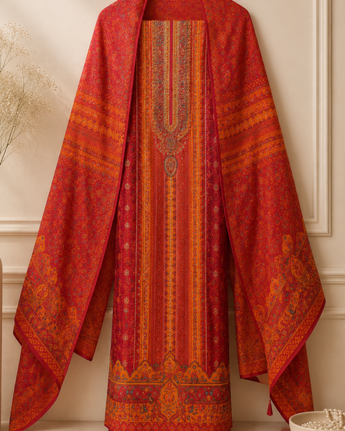 Banarasi Silk Unstitched Suit Set