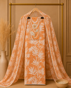 Whispering Leaves Unstitched Cotton Suit Set