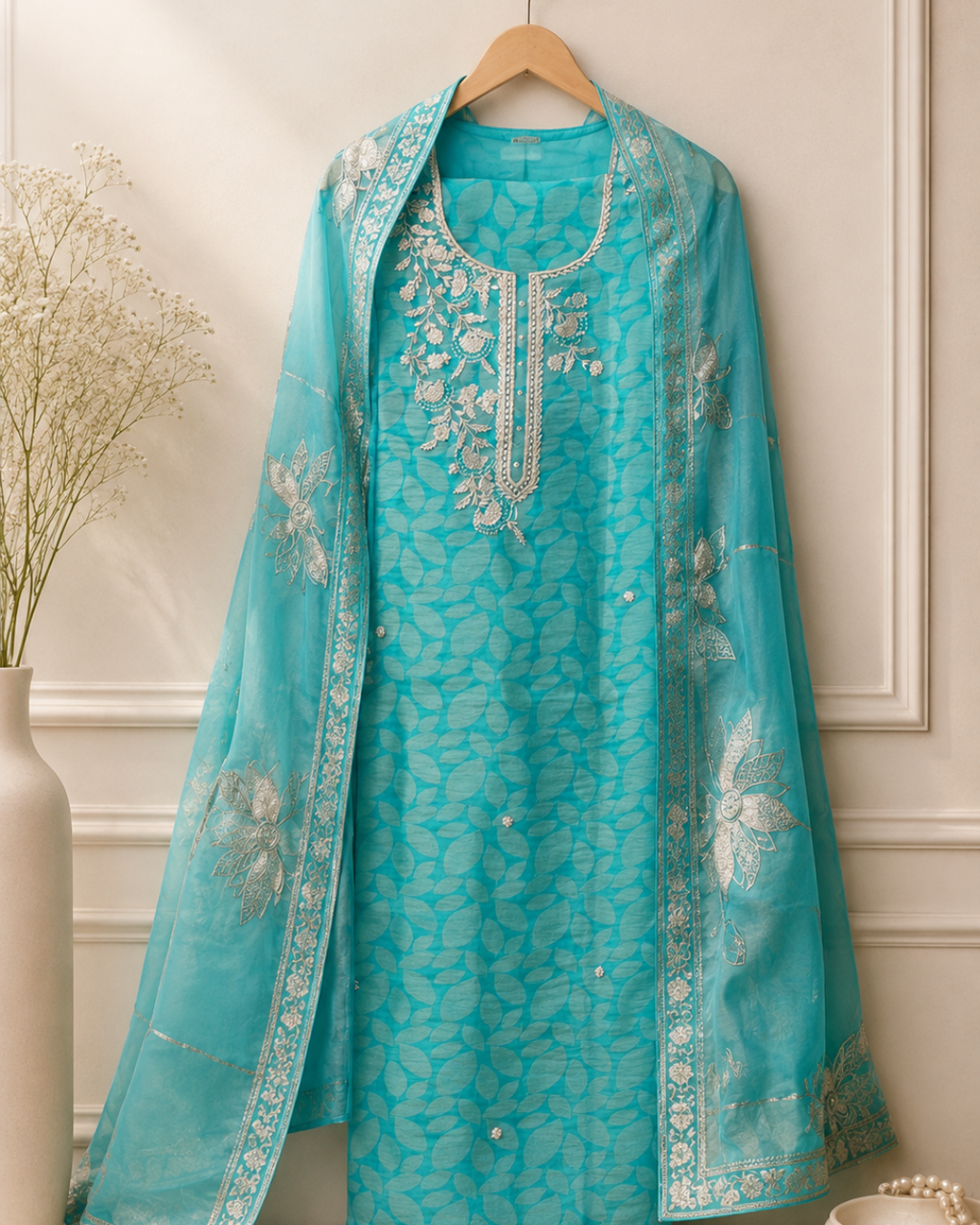 Riwaayat Soft Organza Unstitched Suit Set