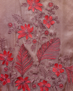 Gulnaar Thread Embroidered Shimmer Unstitched Suit Set