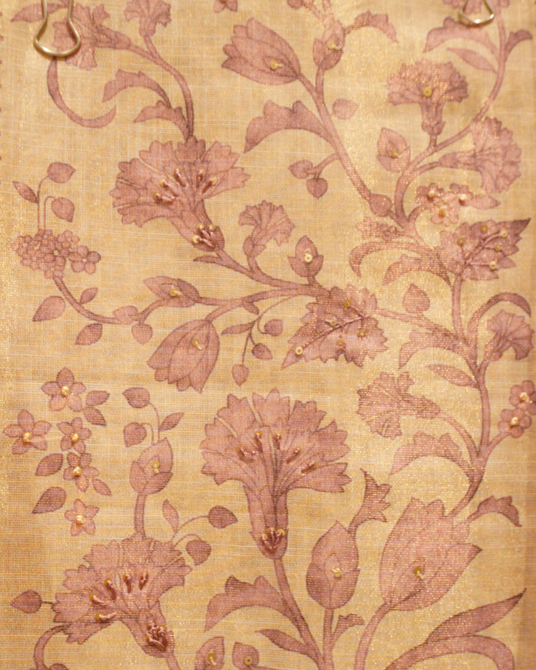 Floral Chanderi Unstitched Suit Set with Dupatta