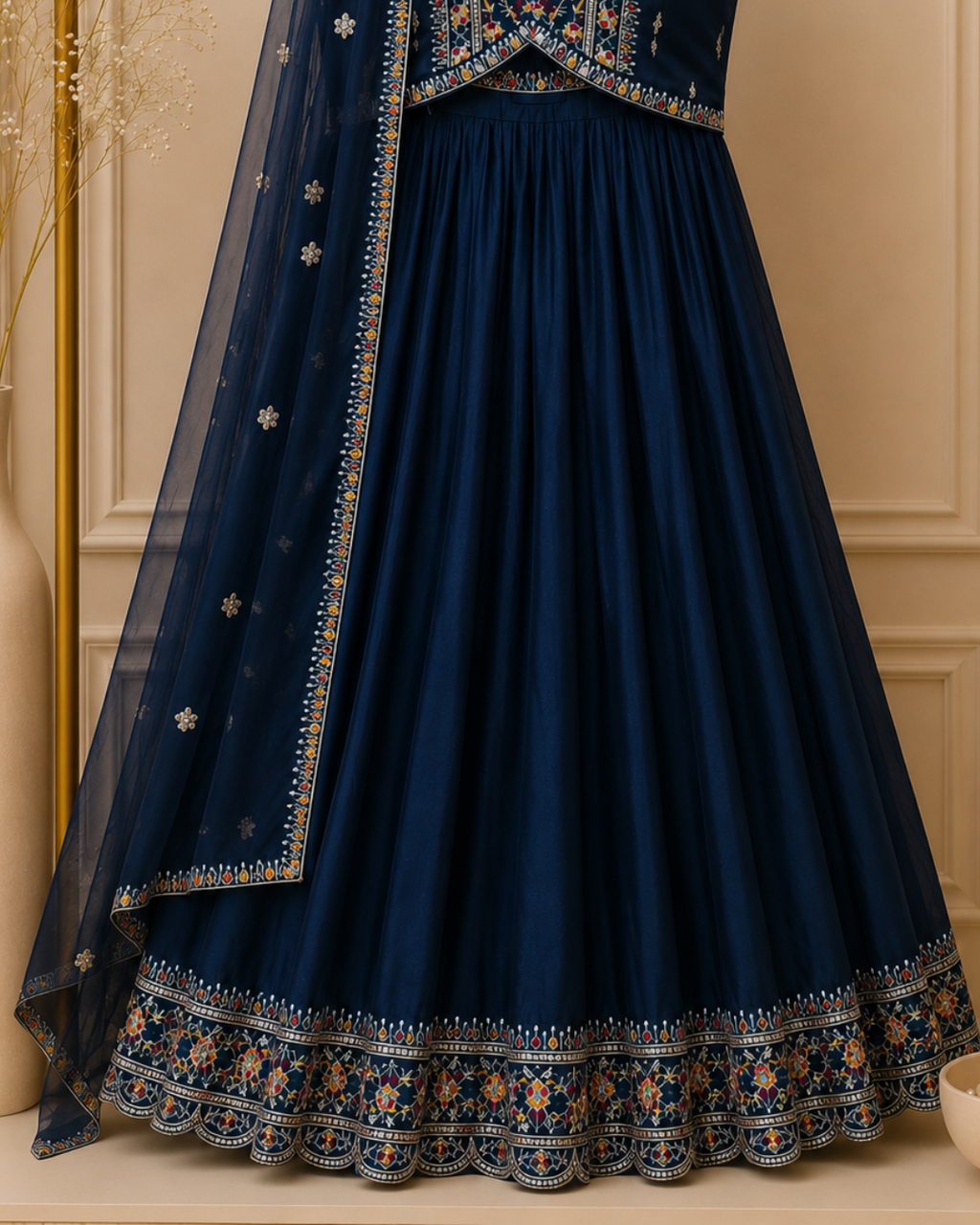 Royal Navy Zari Lehenga Set