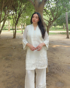 Noor White Lace Cord Set