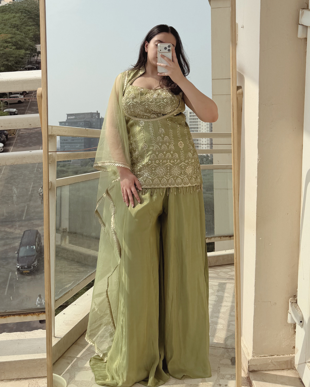 Three Piece Sharara Set with Dupatta