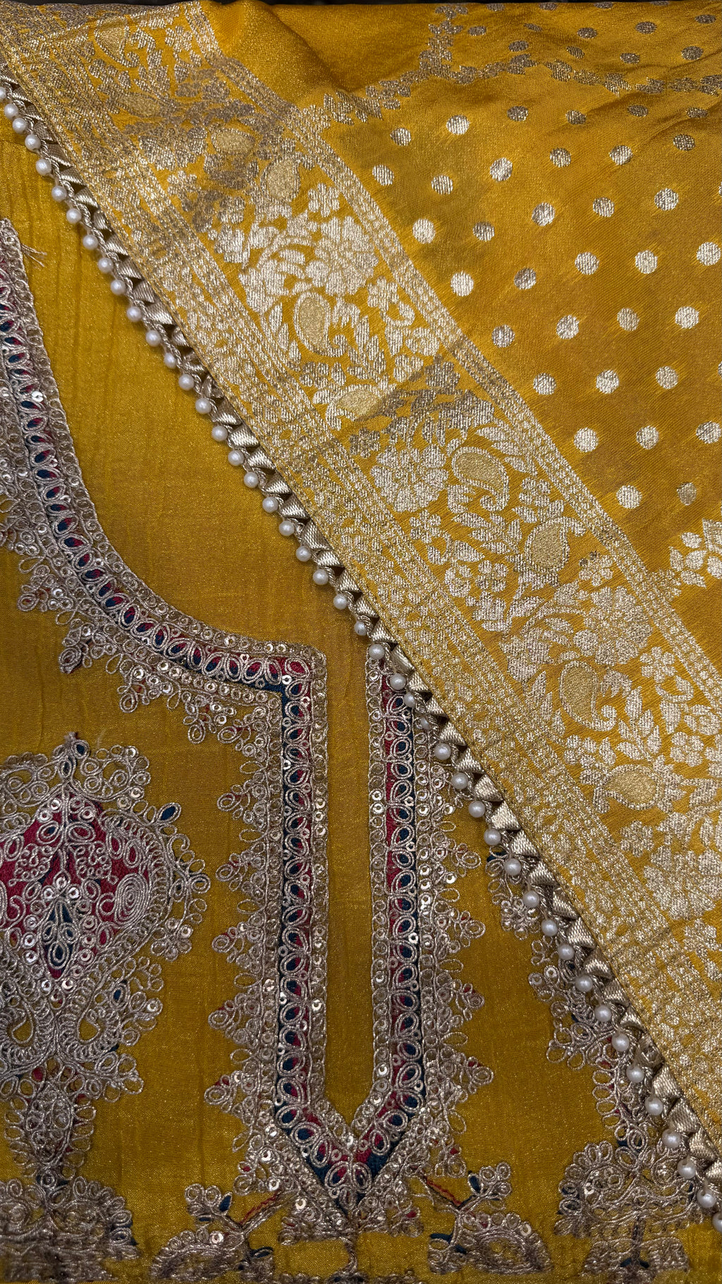 Crush Shimmer fabric with Potli