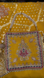 Crush Shimmer fabric with Potli