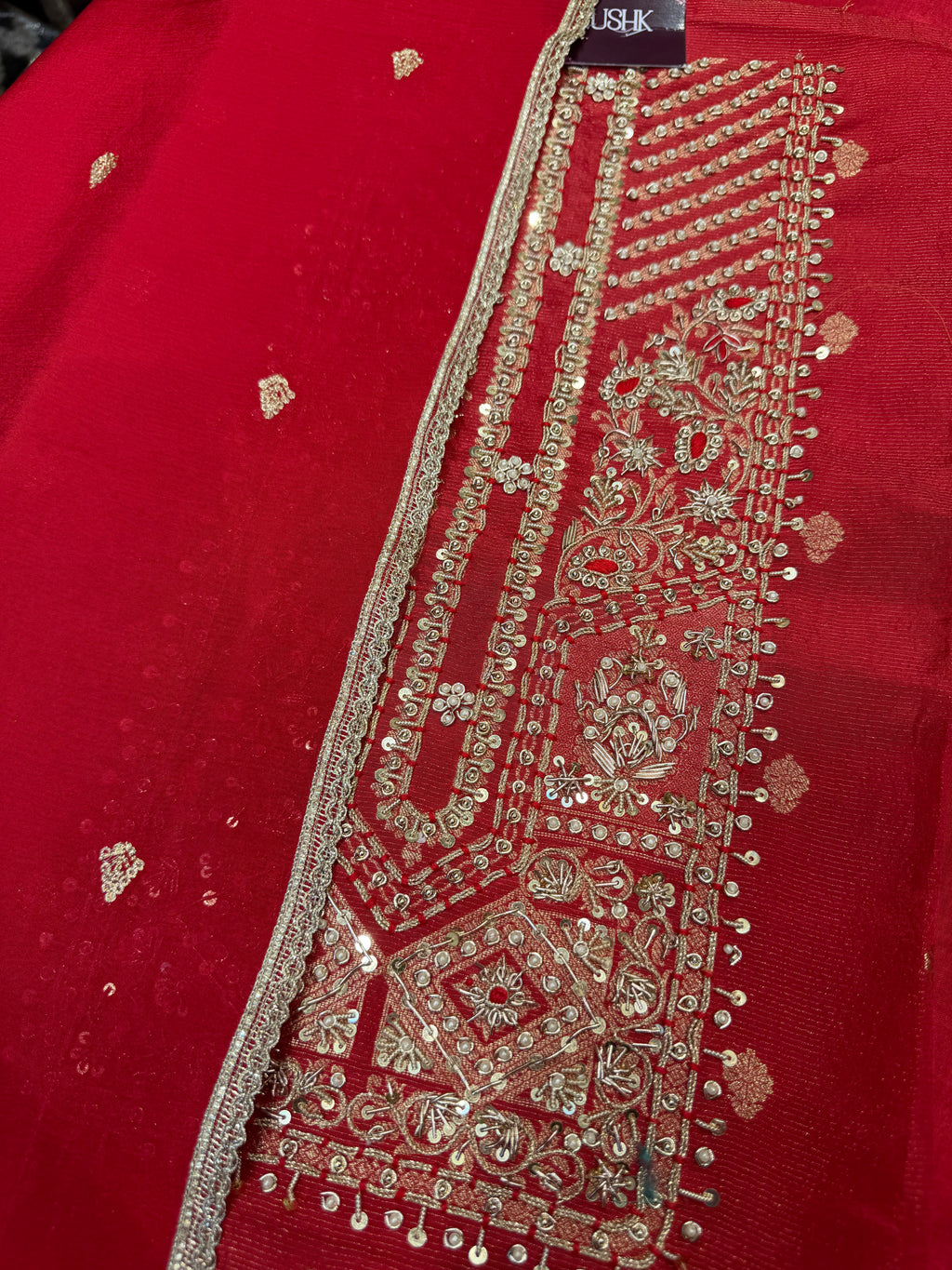 Dabka Royale on Shimmer Silk Fabric