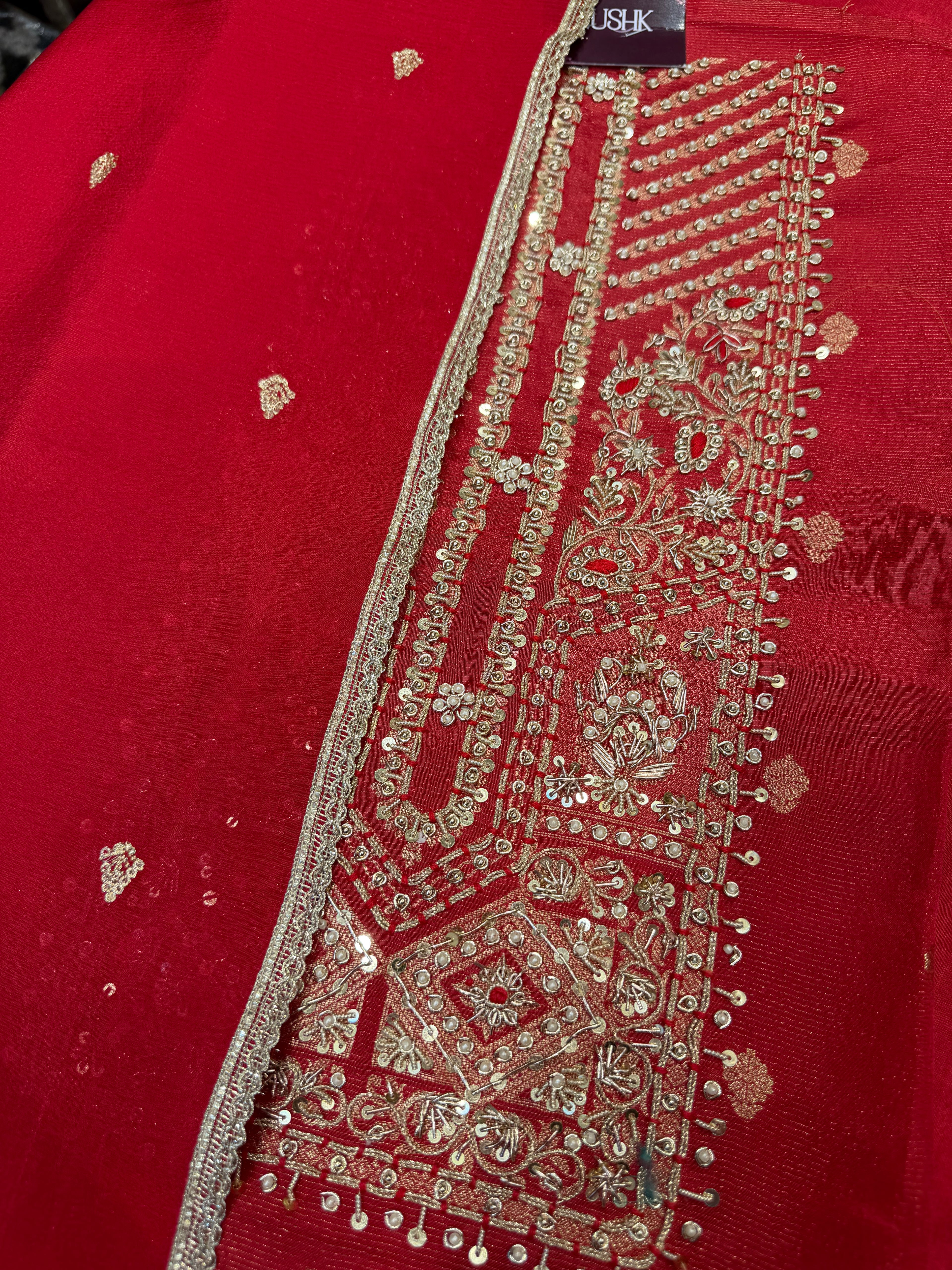 Dabka Royale on Shimmer Silk Fabric