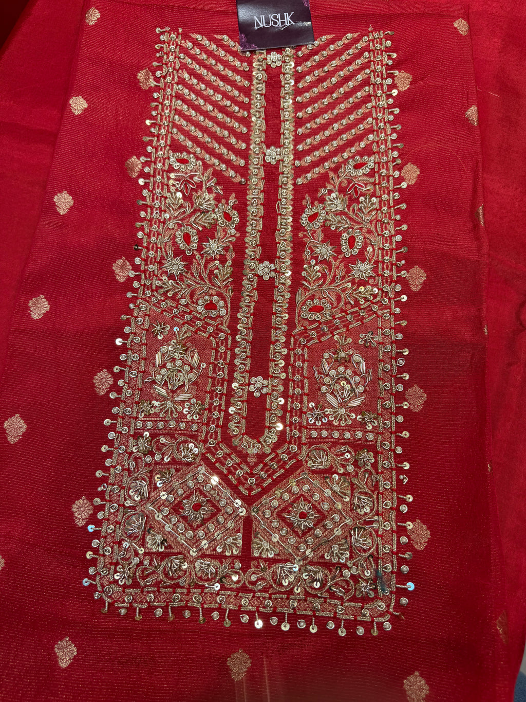 Dabka Royale on Shimmer Silk Fabric