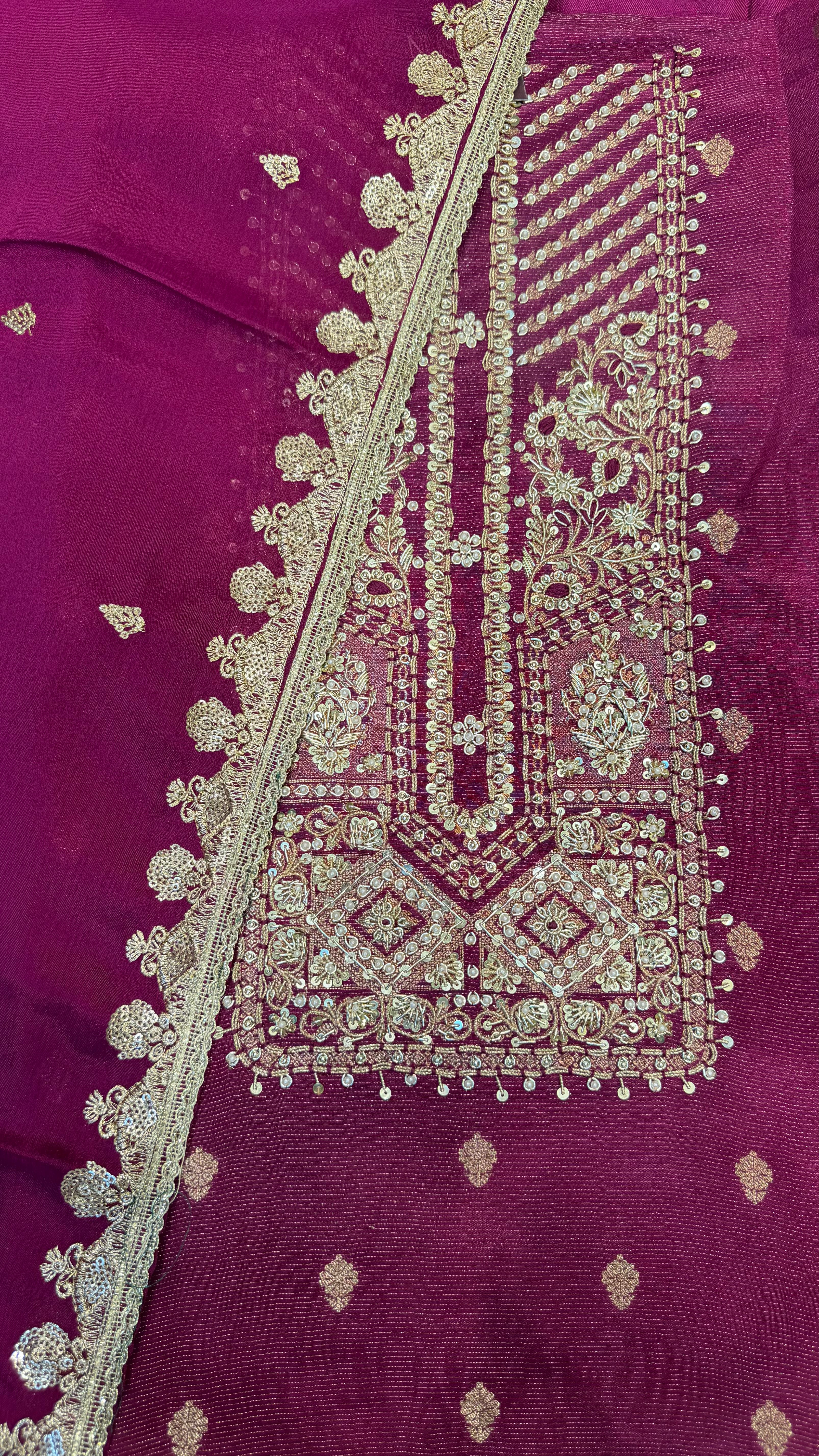 Dabka Royale on Shimmer Silk Fabric