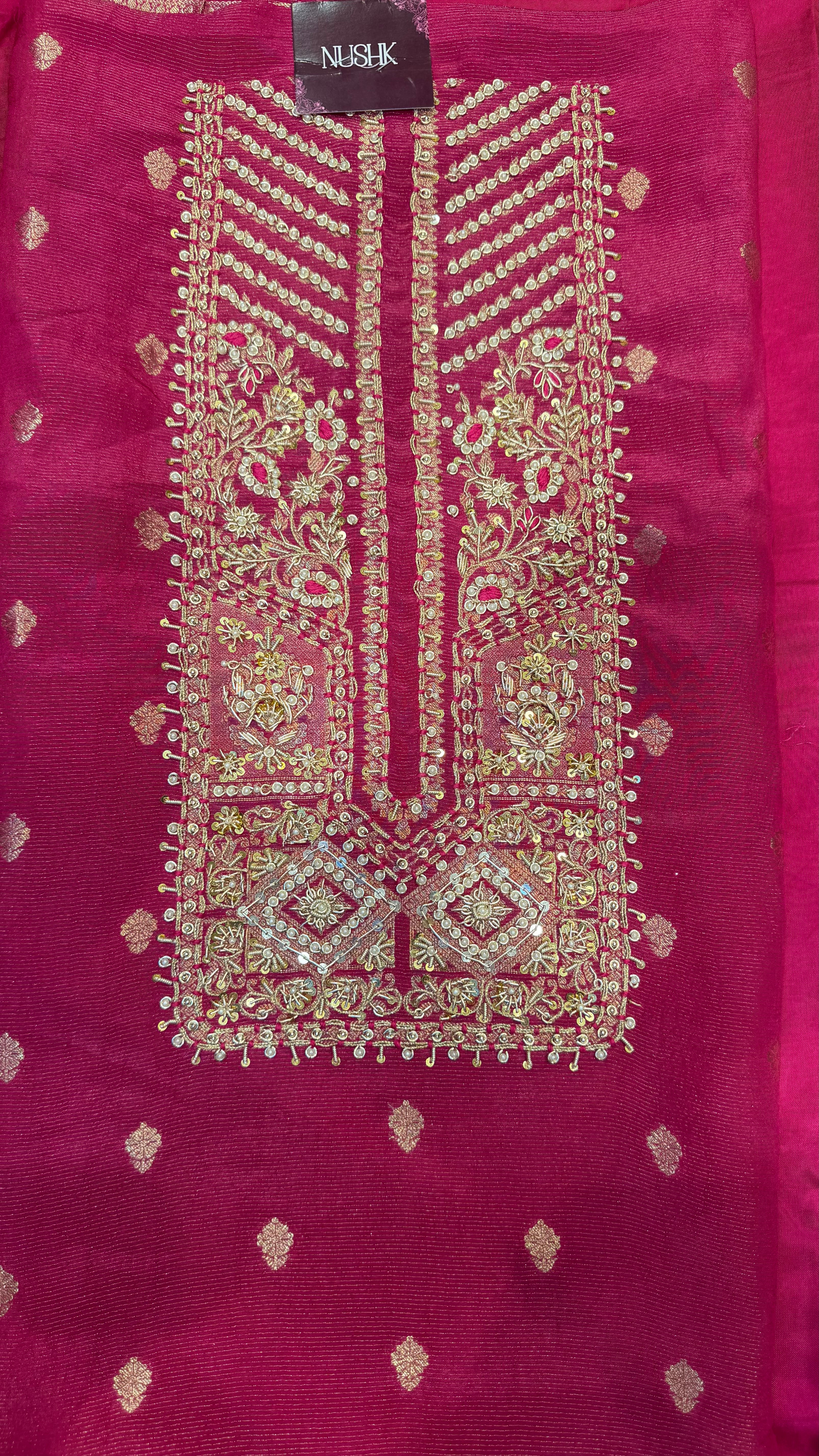Dabka Royale on Shimmer Silk Fabric