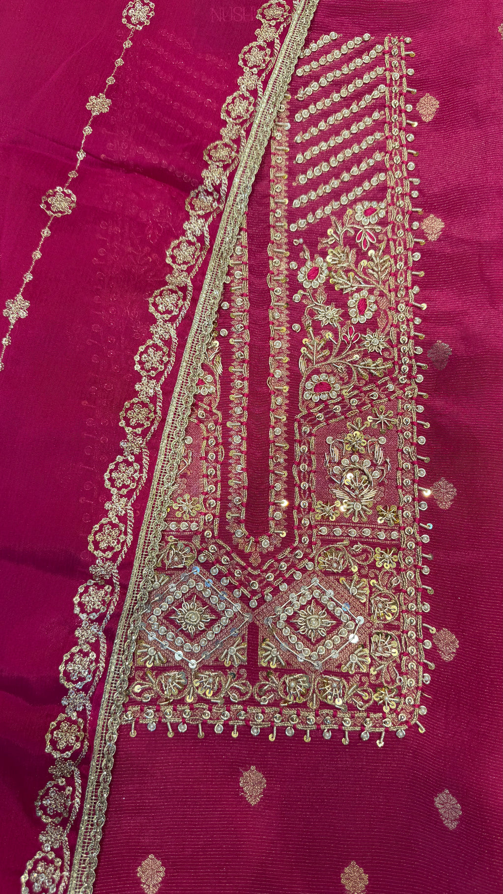 Dabka Royale on Shimmer Silk Fabric