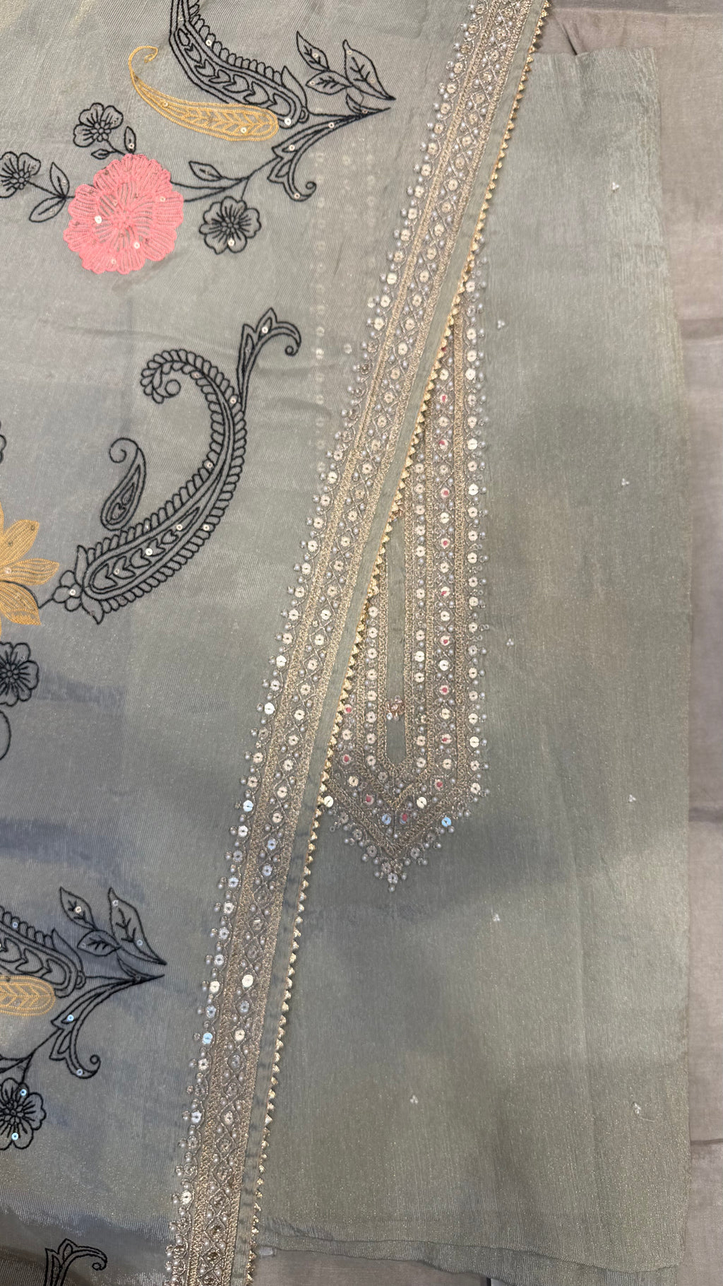 Shimmer Zardozi Harmony Fabric