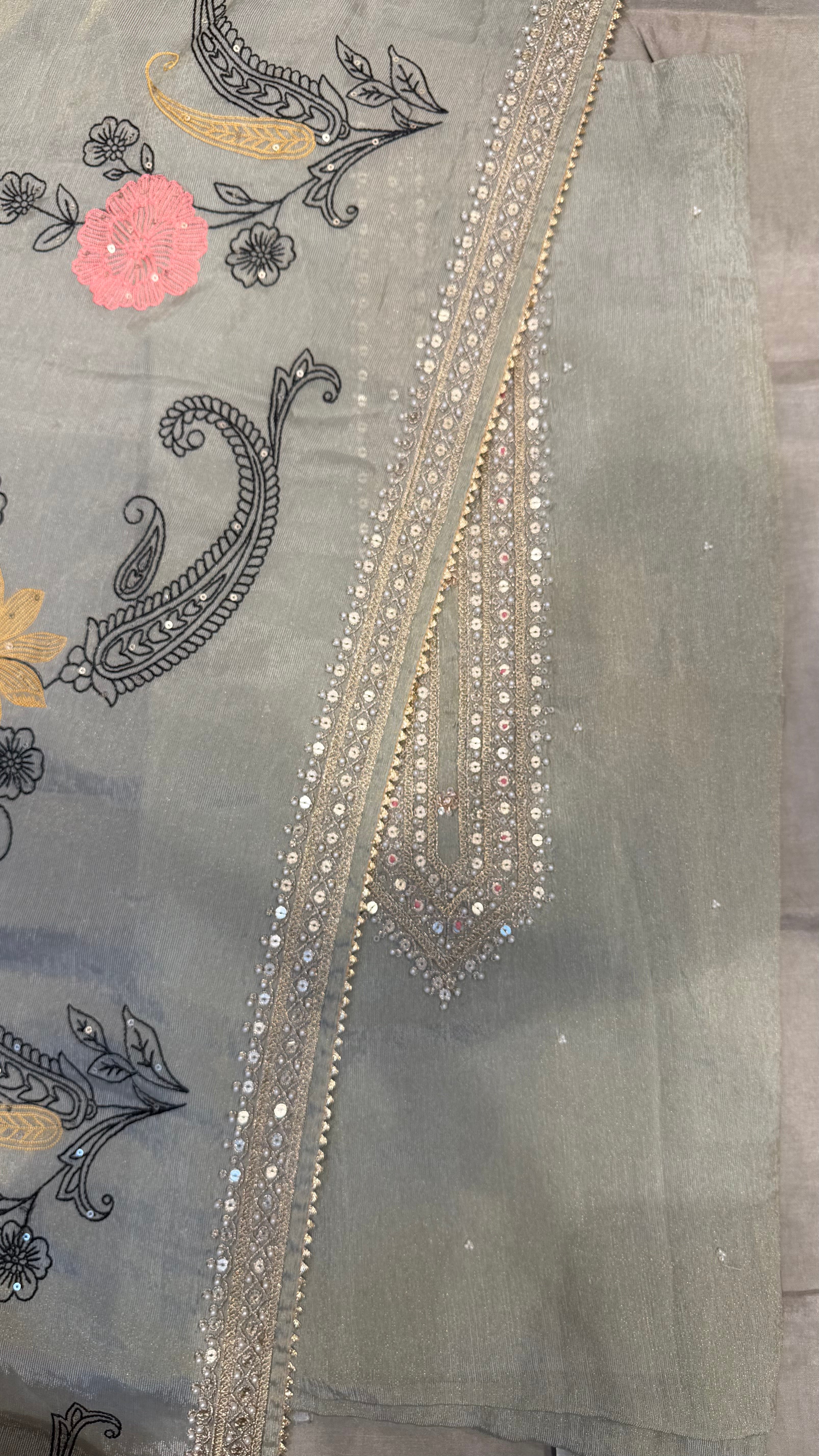 Shimmer Zardozi Harmony Fabric