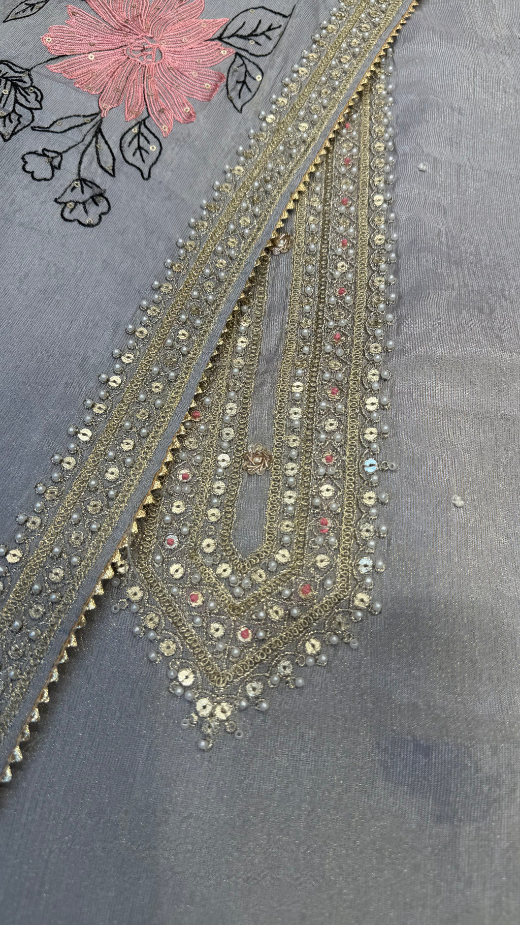 Shimmer Zardozi Harmony Fabric