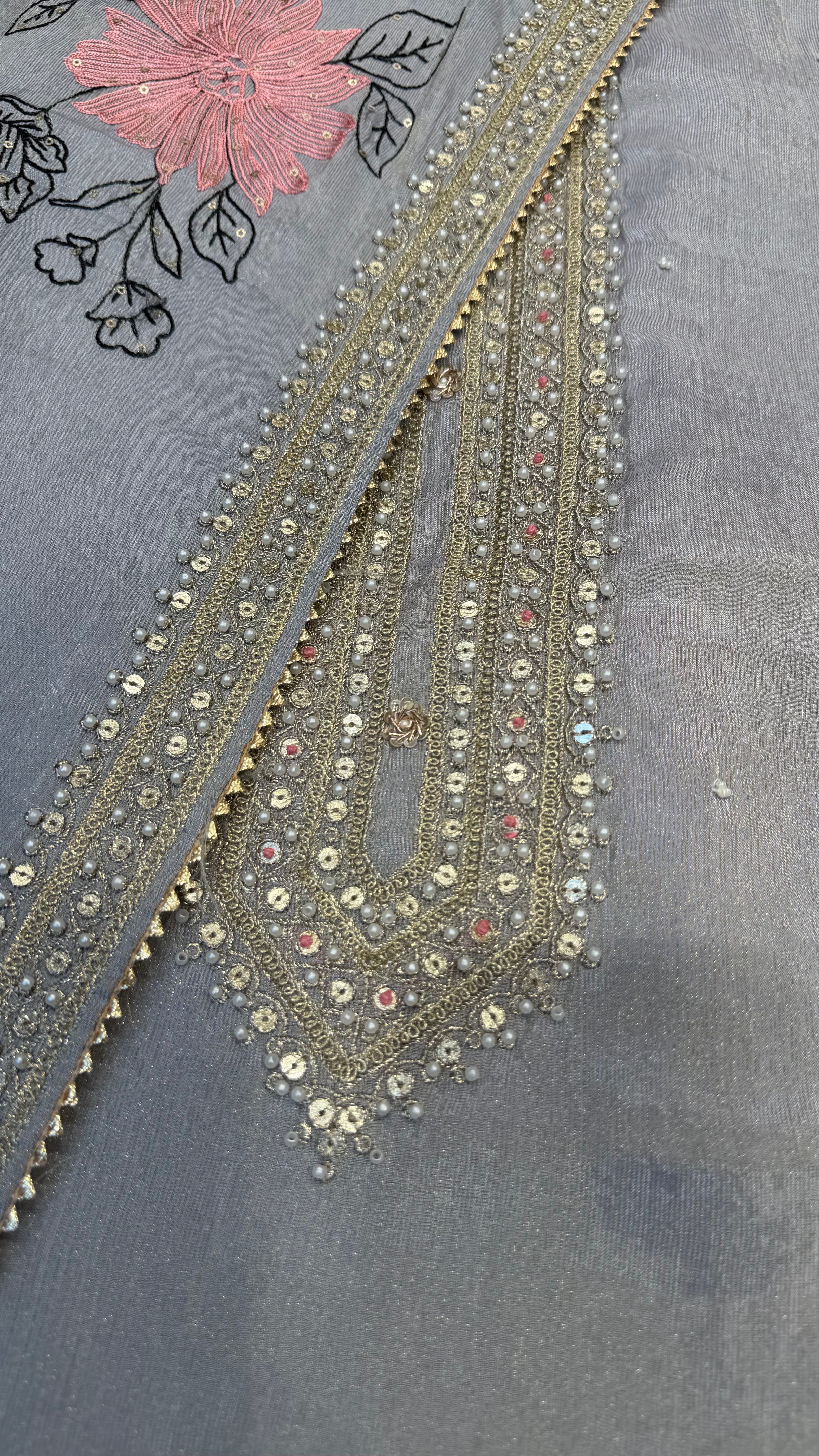 Shimmer Zardozi Harmony Fabric