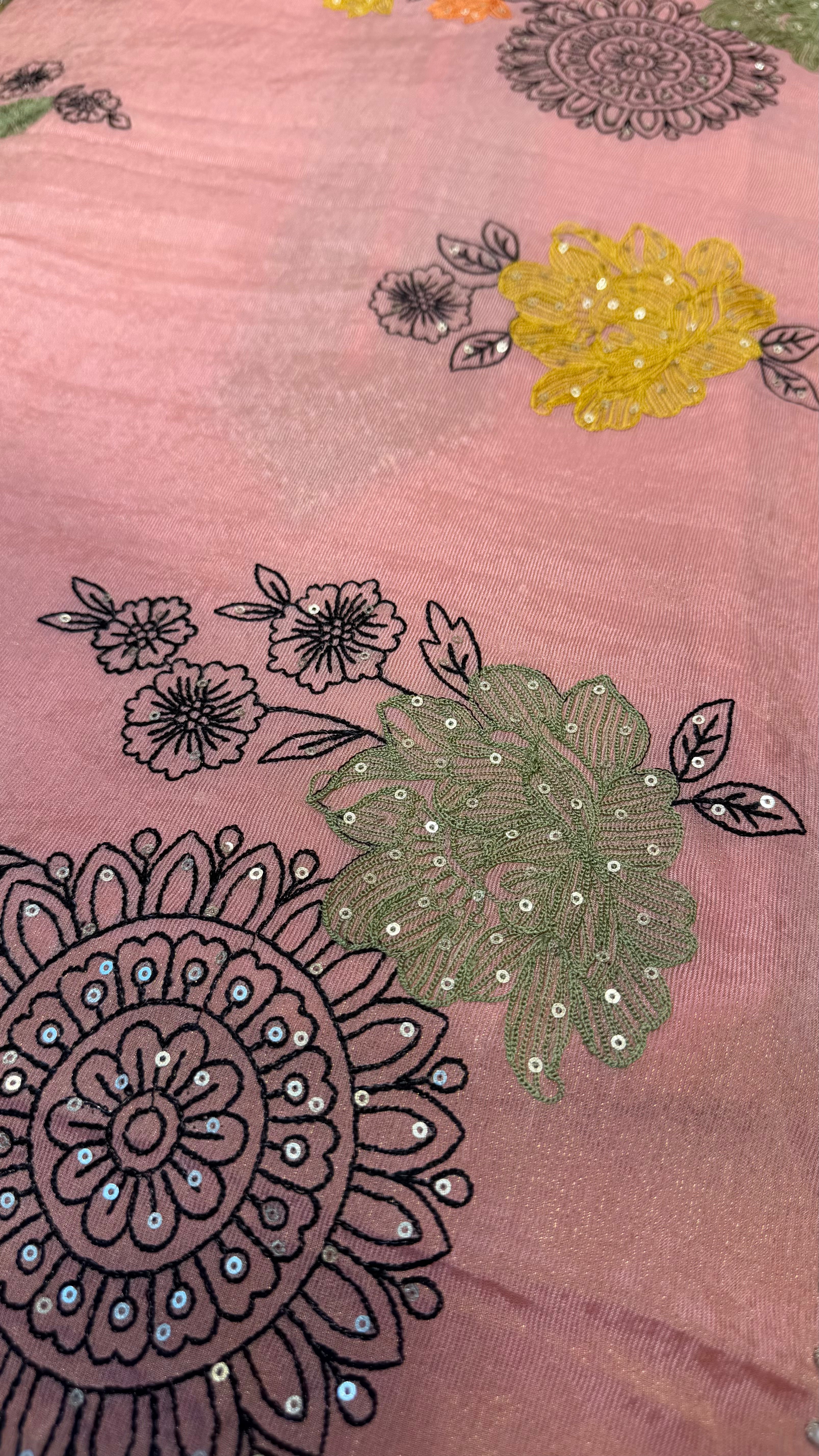 Shimmer Zardozi Harmony Fabric