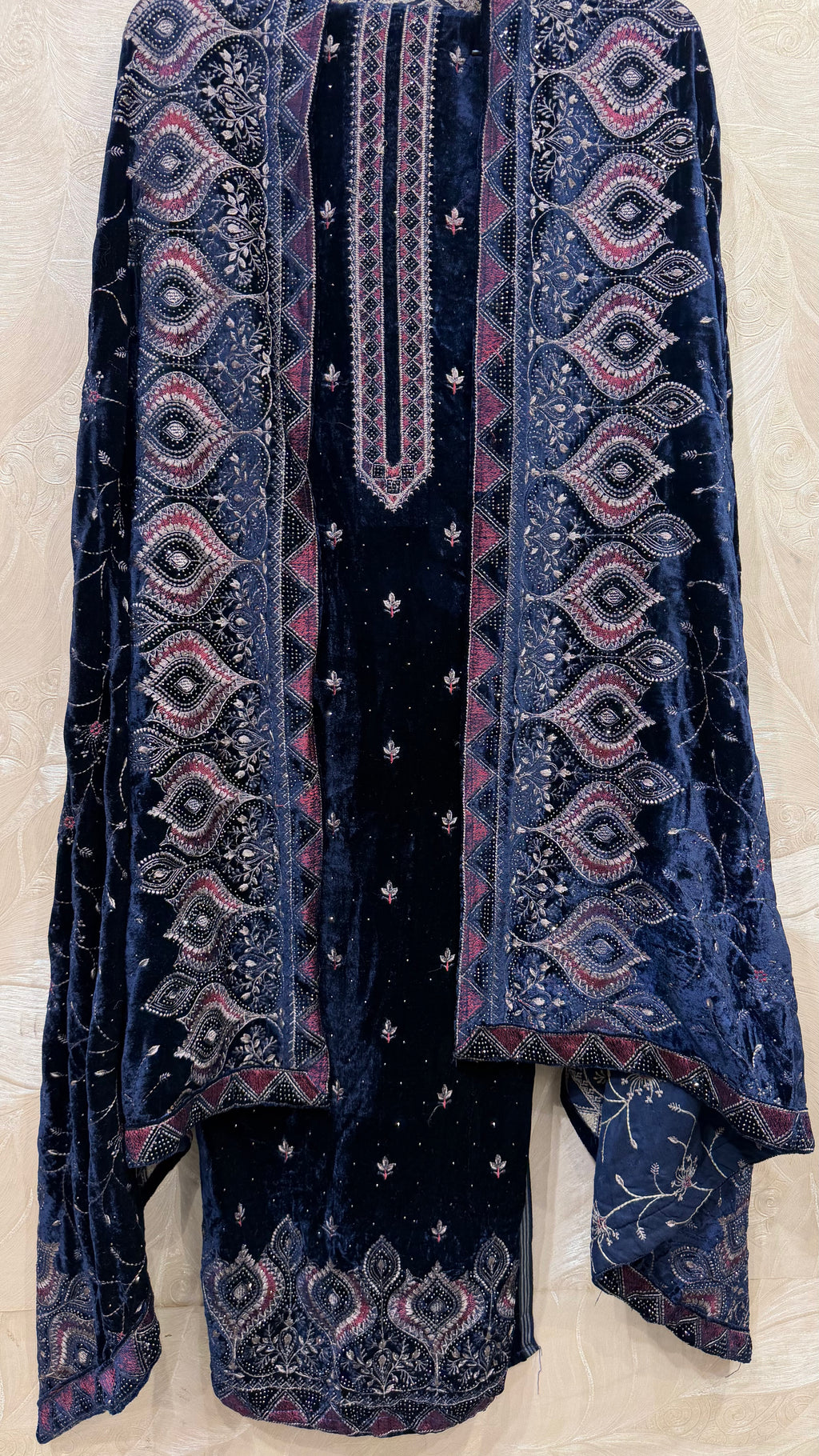 Velvet Embroidered Elegance