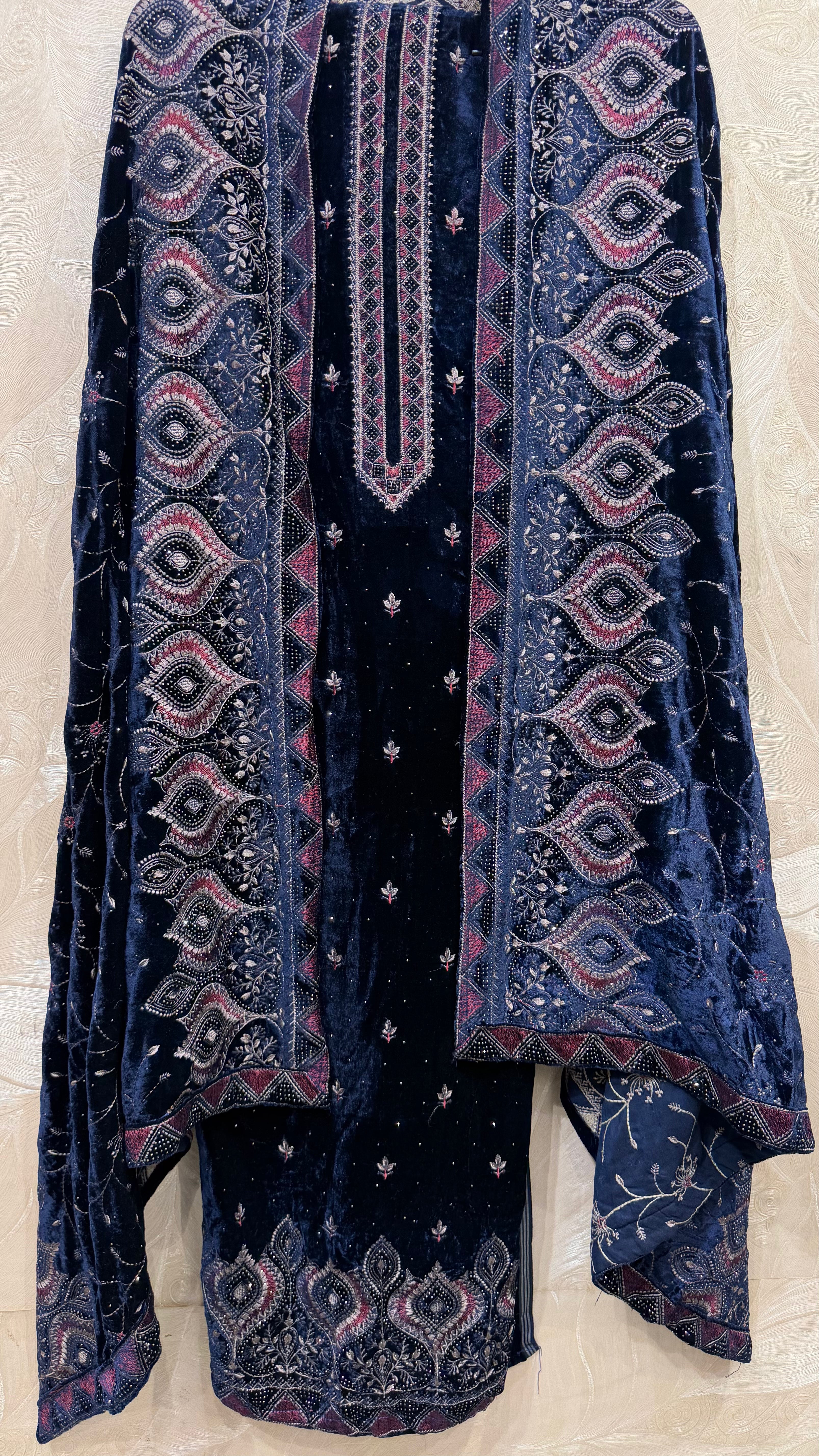 Velvet Embroidered Elegance