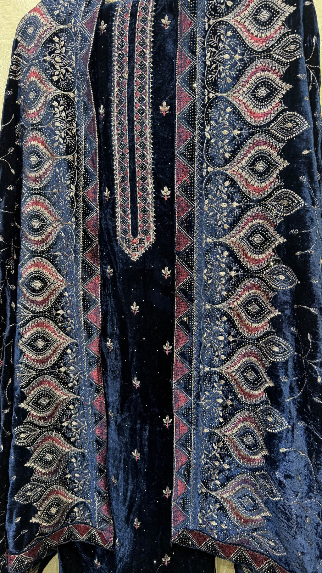 Velvet Embroidered Elegance