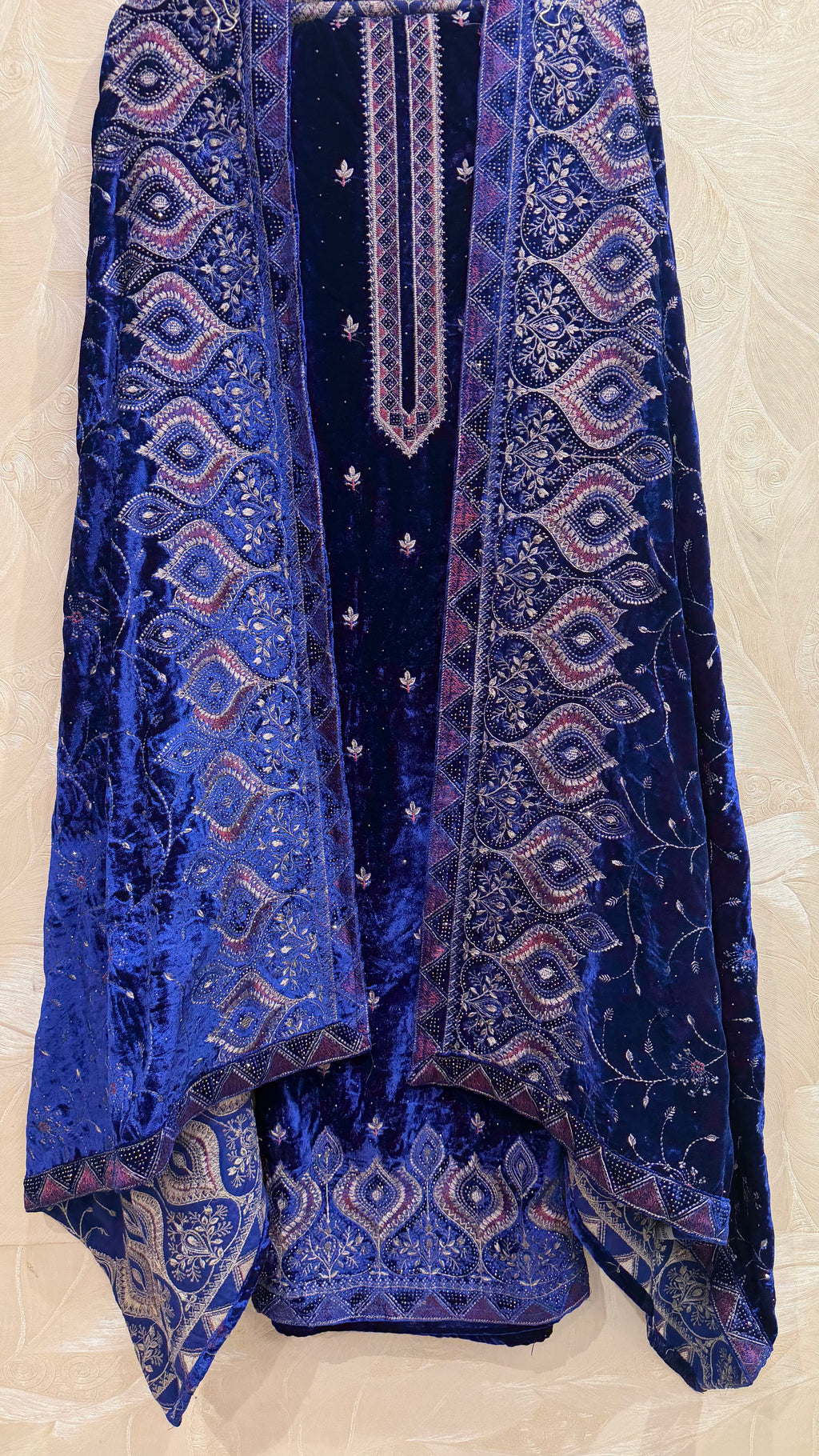 Velvet Embroidered Elegance