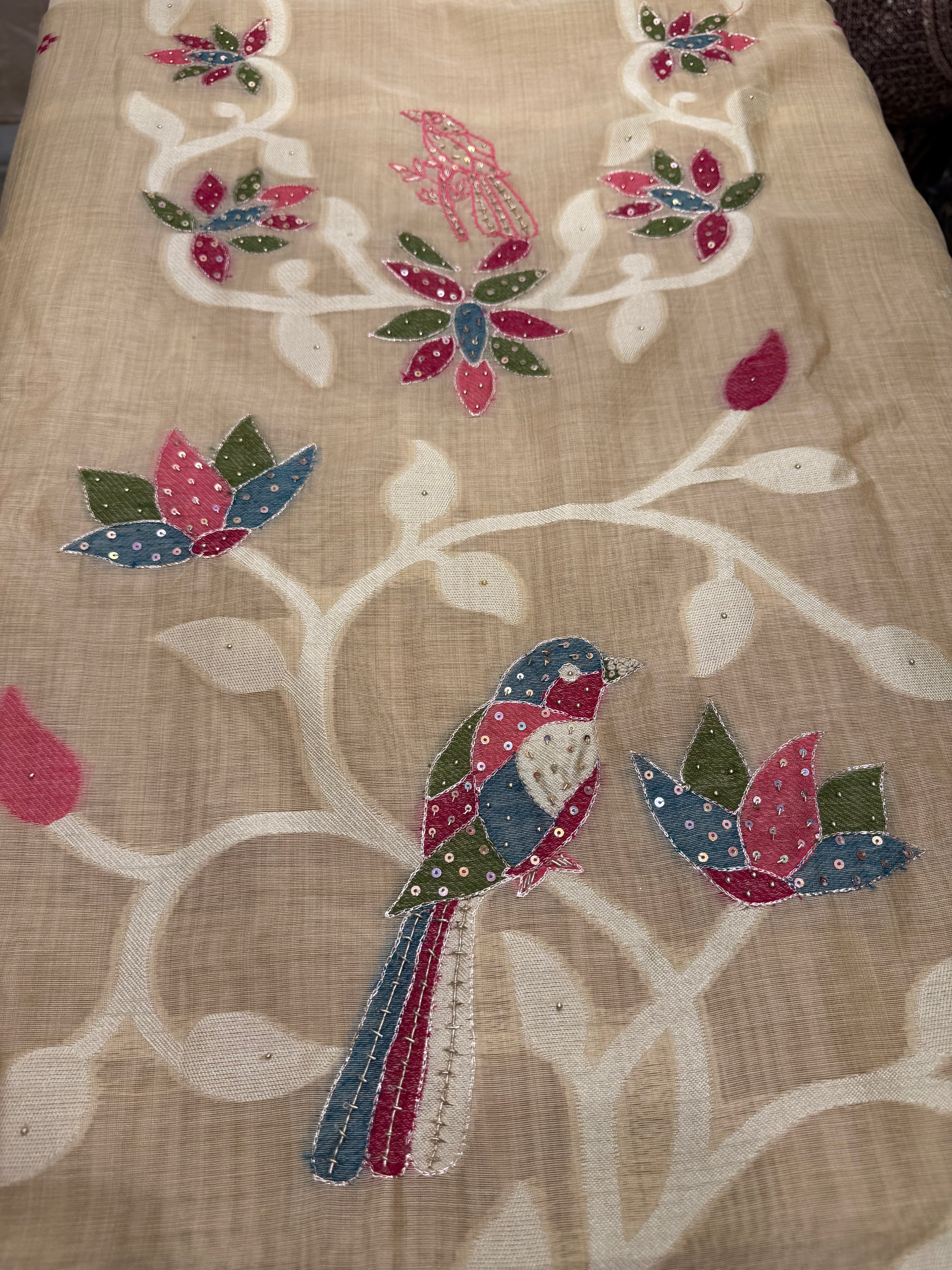 Gulzar Birds Chanderi Suit