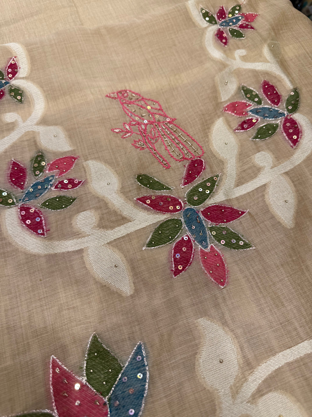 Gulzar Birds Chanderi Suit