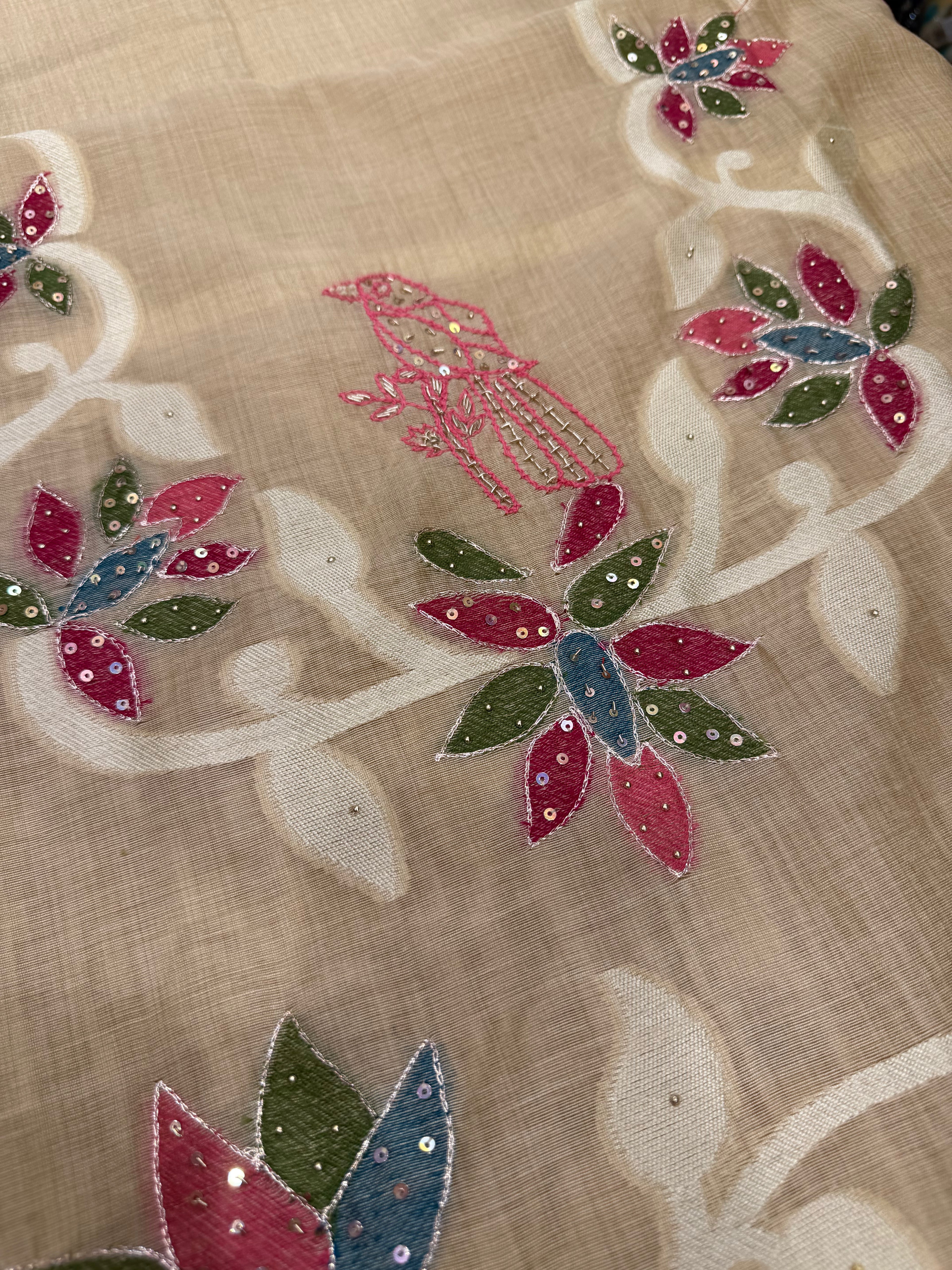 Gulzar Birds Chanderi Suit