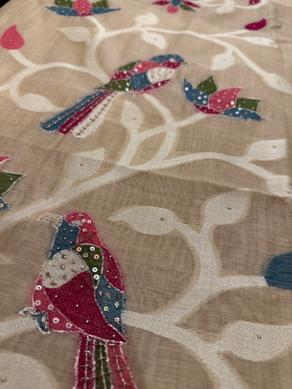 Gulzar Birds Chanderi Suit