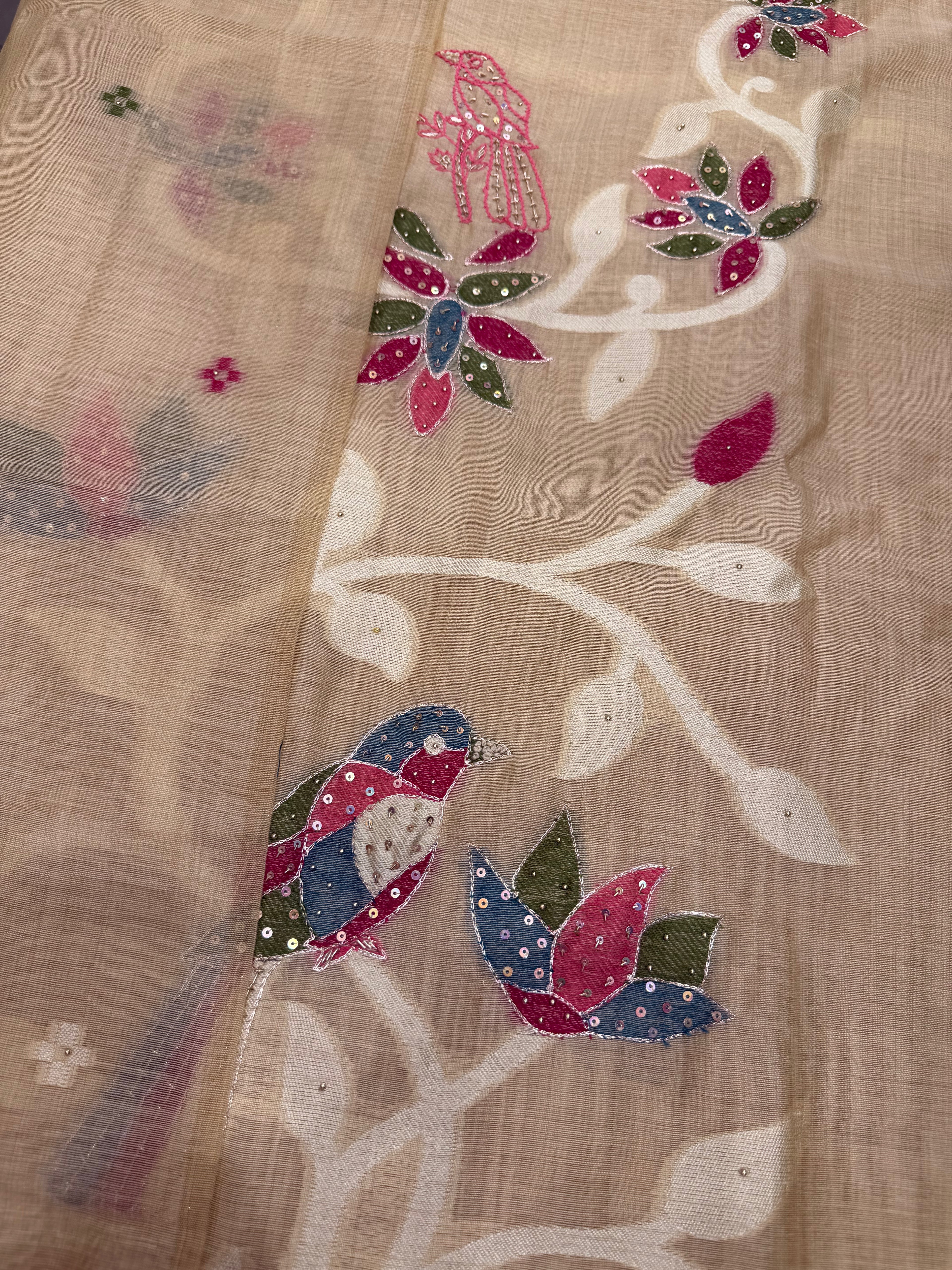 Gulzar Birds Chanderi Suit