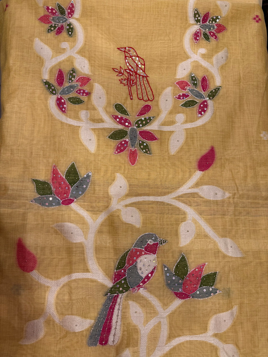 Gulzar Birds Chanderi Suit
