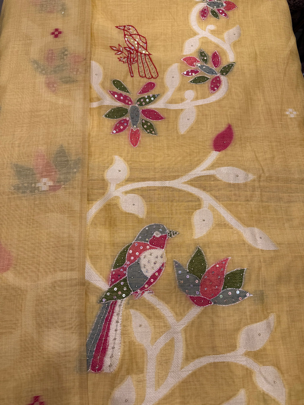 Gulzar Birds Chanderi Suit
