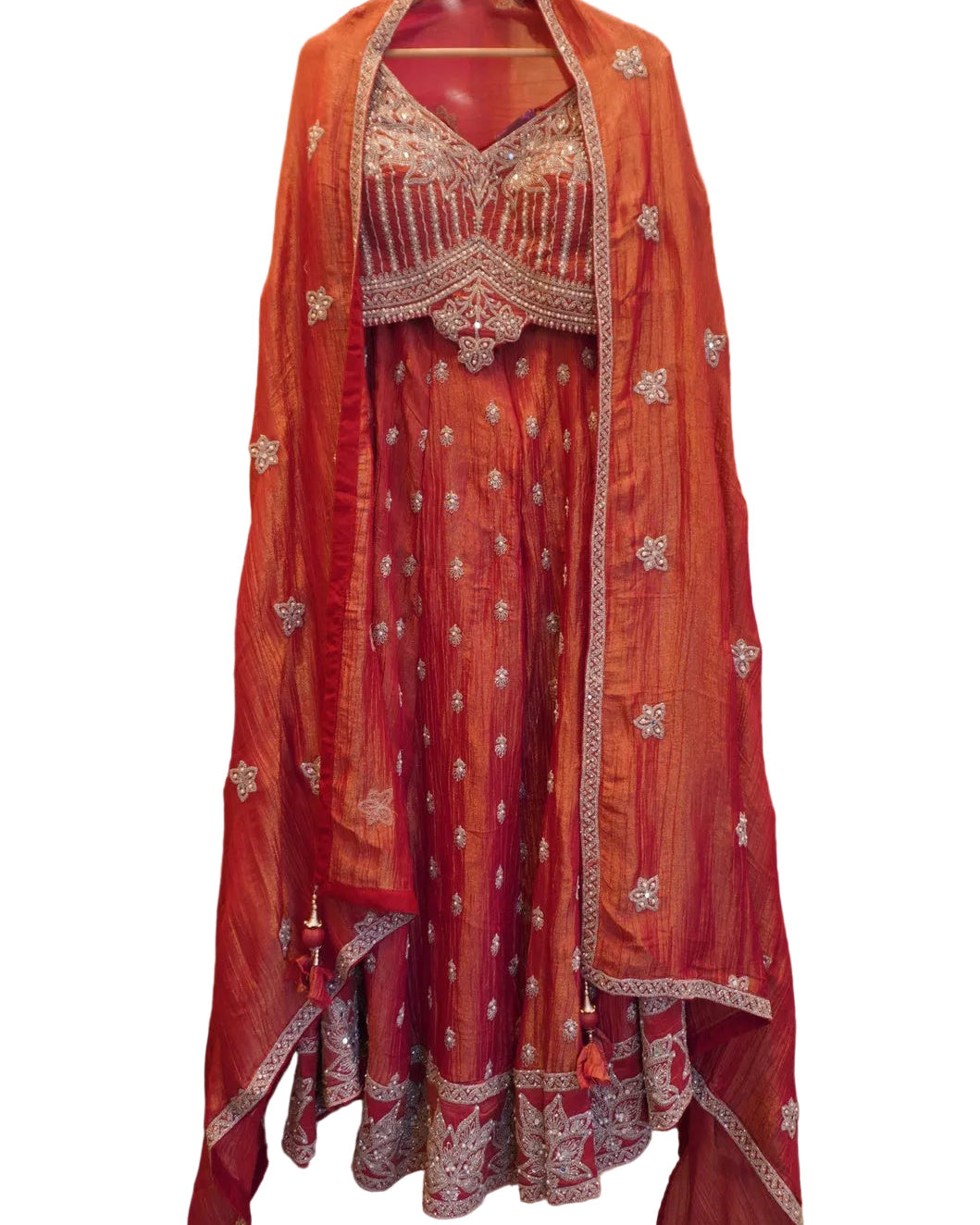 Shimmer Crop Top Plazo Elegante